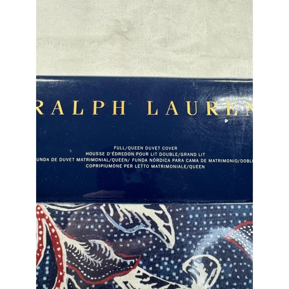 Ralph Lauren Mirabelle Indigo Blue Paisley Full Queen‎ Duvet Cover - 92 x 96 in